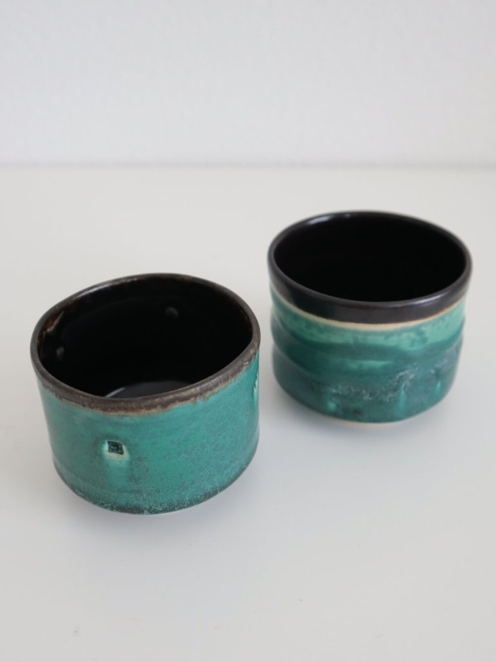 Hand Crafted Ceramic Mug Set Stamped Cooper
